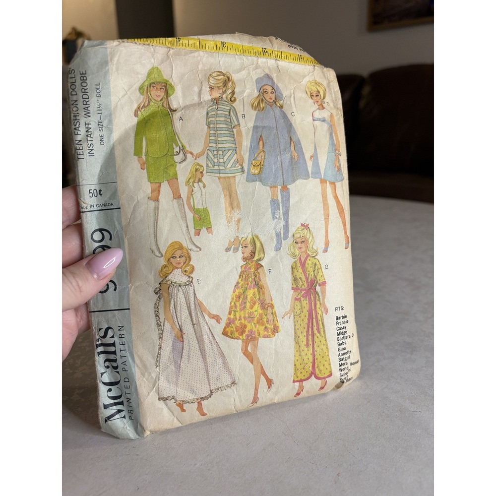 Vintage 1967 McCalls 9099 Barbie Doll Clothes Sewing Pattern Instant Wardrobe